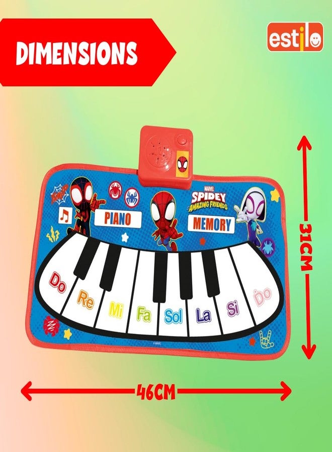 إستلو سجادة بيانو أرضية من إستيلو للأطفال الصغار | سجادة لعب للأطفال مع موسيقى و11 مفتاحًا | هدية موسيقية للأولاد والبنات من عمر 1 إلى 6 سنوات | لوحة مفاتيح تفاعلية للأطفال الصغار (سبايدرمان) - Image 2